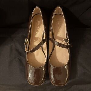 Sun + Stone Patent Mary Jane Heels